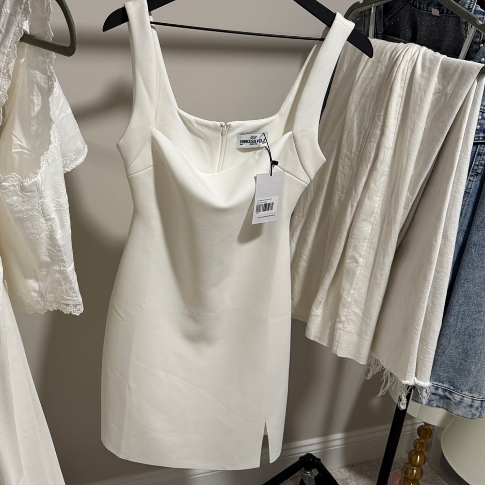 Princess Polly White Sleeveless Mini Dress